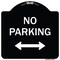 Signmission Designer Series-No Parking W/ Bidirectional Arrow Black & White Alum, 18" x 18", BW-1818-9954 A-DES-BW-1818-9954 - alternate 1